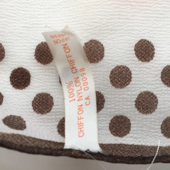 Vintage Scarf Red Pink Brown Polka Dot 24" Square Ponytail Lightweight Chiffon - Picture 4 of 4